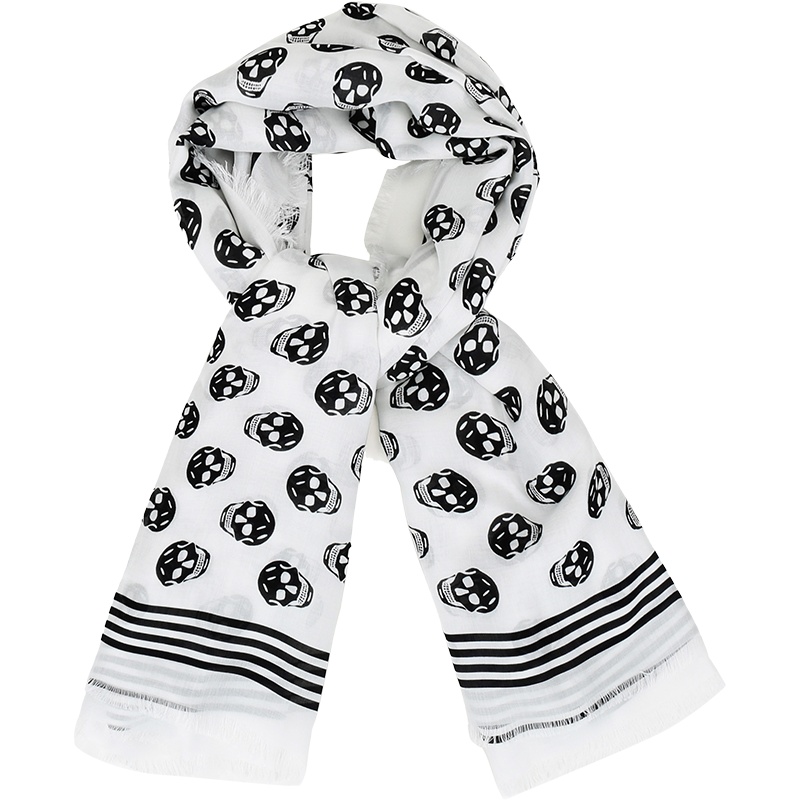 ALEXANDER MCQUEEN 亚历山大·麦昆 女士莫代尔纤维围巾 590934 3418Q