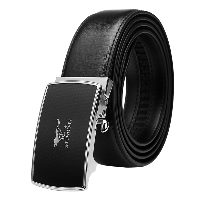 七匹狼(SEPTWOLVES)男士皮带 时尚商务牛皮中青年腰带自动扣休闲裤带 精美礼盒送礼自用送父亲送男友生日礼物