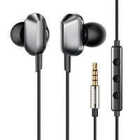 唐麦A8四核双动圈重低音耳机入耳式塞低音炮手机通用HiFi 音乐耳机 星空黑安卓版