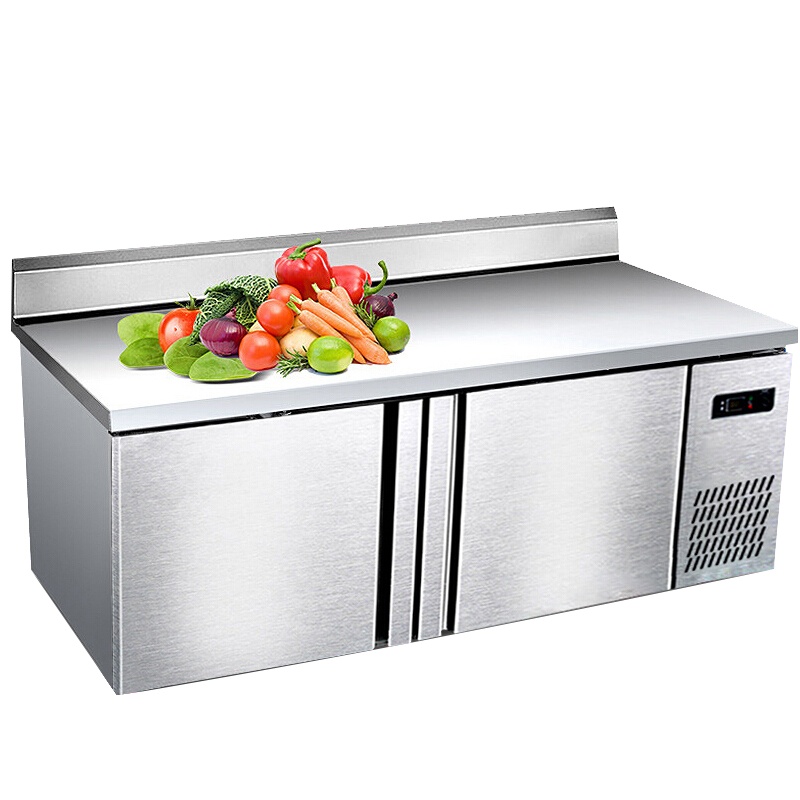 猛世 保鲜工作台操作台 卧式冰箱冷冻冷藏冰柜 不锈钢奶茶店设备全套商用平台柜水吧台1.5*0.8*0.8米 冷冻