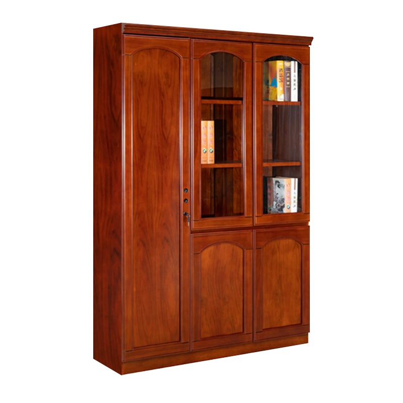 震海ZHW01-3A左开三门油漆文件柜书柜资料柜办公柜档案柜三门文件柜存储柜实木皮文件柜