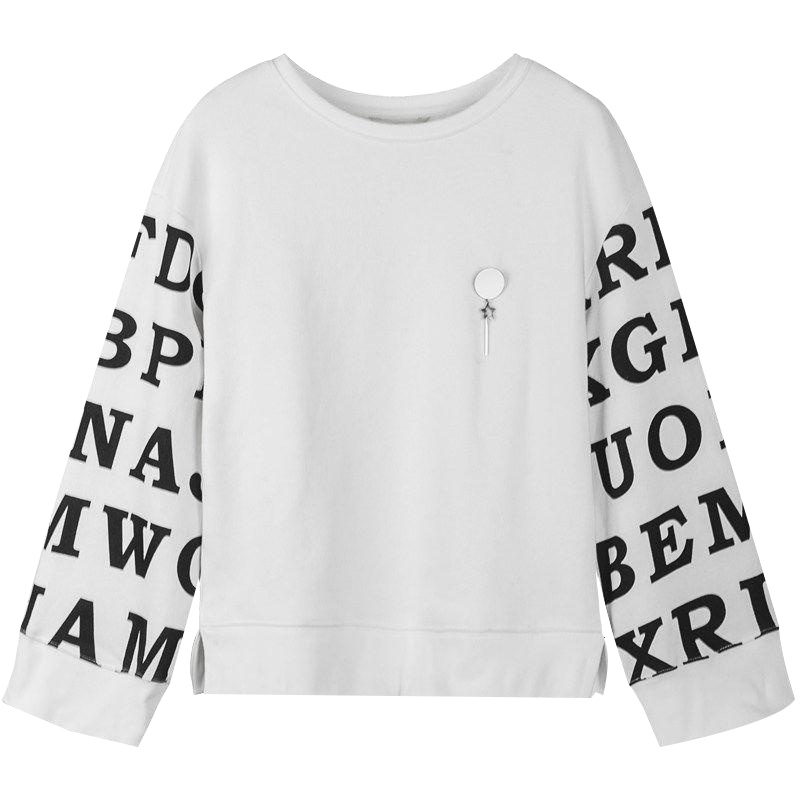 拉贝缇秋季卫衣女字母印花韩版学院宽松套头bf加厚百搭款60006090