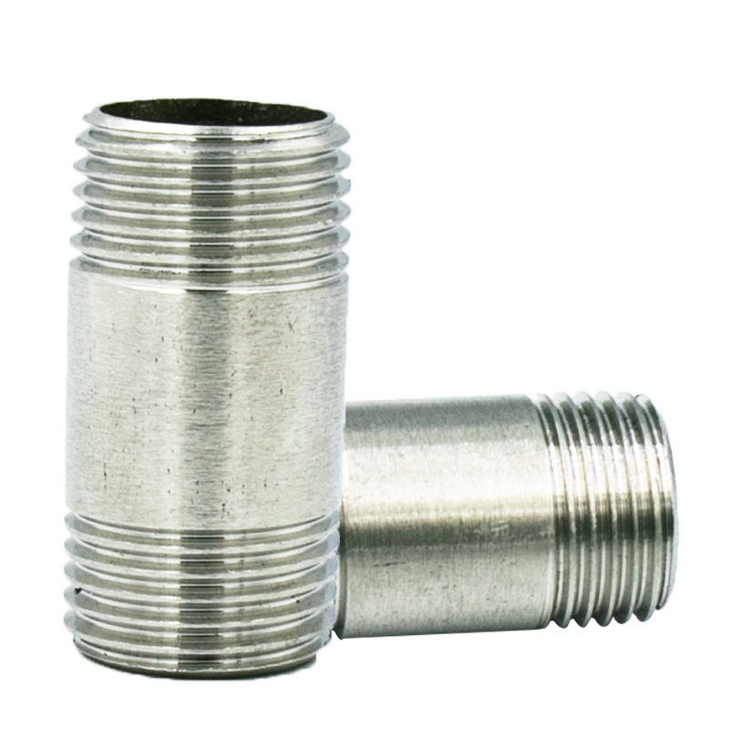 海斯迪克 gnjz-2022 304不锈钢双头外丝 外螺纹接头加厚直通无缝管子 DN100 1个