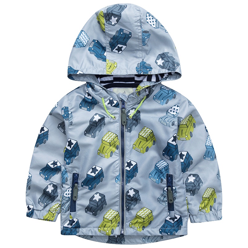 I.K童装 中小童春秋小汽车外套 灰色 90-130cm