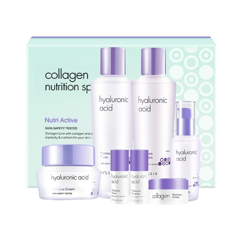 It's skin伊思 透明质酸四件套礼盒补水滋润 (爽肤水150ml 乳液150ml 面霜50ml 精华40ml)