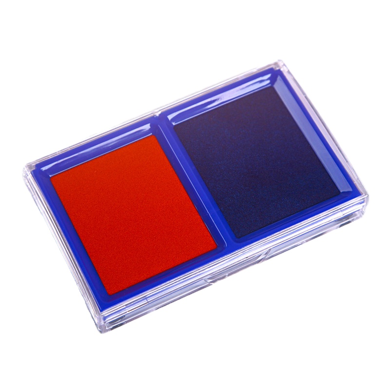 得力 9865 双色快干印台 / 印泥 红+蓝色 财务办公 一盒两色 1盒装(单位:件)