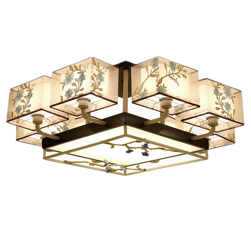 新中式吸顶灯客厅铜大灯现代简约大气餐厅卧室中国风套餐灯具组合