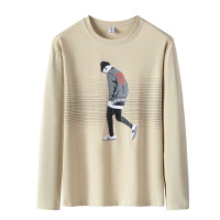 三弦(LA CORDE)男士长袖t恤纯棉潮牌韩版潮流ins夏季2019薄款个性体恤秋装上衣服LA-MYY-6015