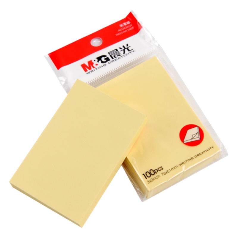 晨光(M&G) YS-02 3*2自粘便条纸 76*51mm 黄色 100页/本 20本装