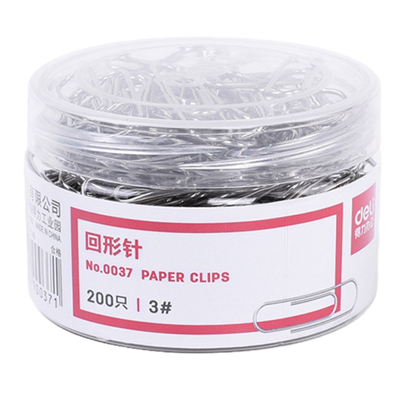 得力(deli) 0037 筒装回形针200枚/盒(10盒/包)
