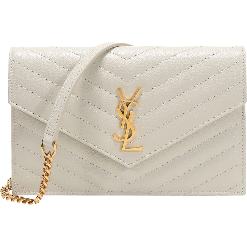 SAINT LAURENT 圣罗兰 女士皮革金色链条单肩斜挎包 393953 BOW01