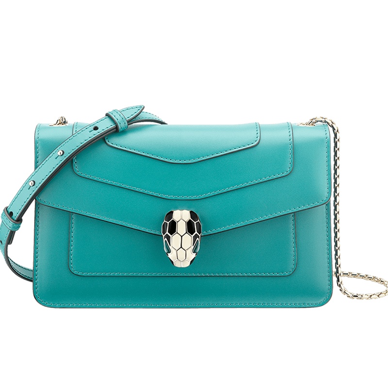 BVLGARI宝格丽 SERPENTI FOREVER 经典蛇头单肩包288705 碧玉色