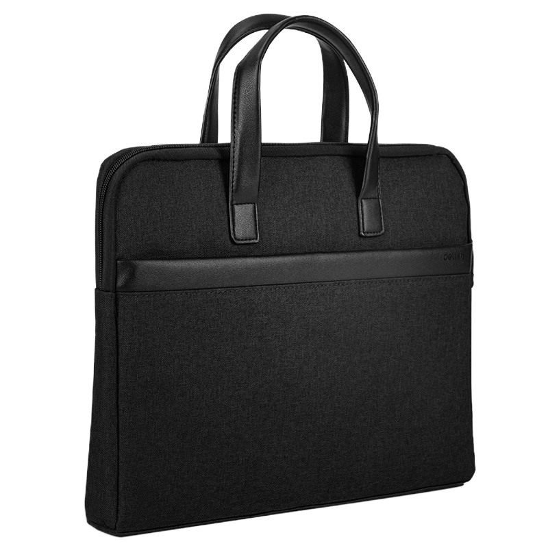 得力时尚办公公文包 商务男女职业文件袋事务包 涤纶手提资料袋电脑包 63751黑色