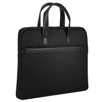 得力时尚办公公文包 商务男女职业文件袋事务包 涤纶手提资料袋电脑包 63751黑色