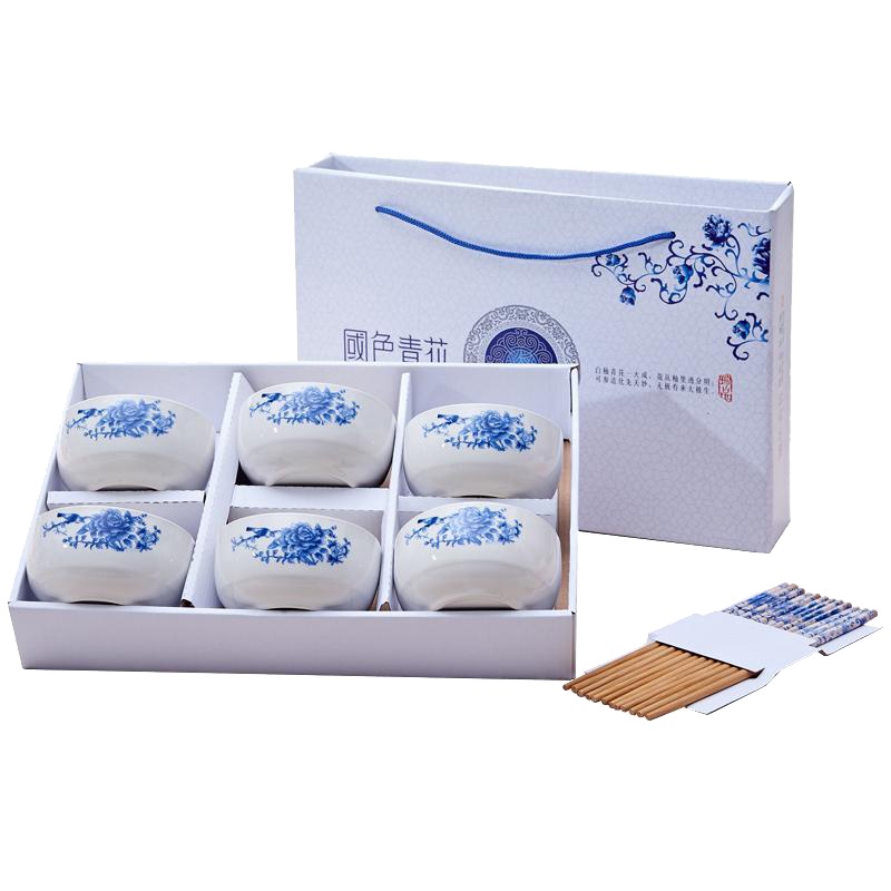 SCP 青花瓷碗套装6碗6筷 SCP-2000 碗筷六人份(单位:套)