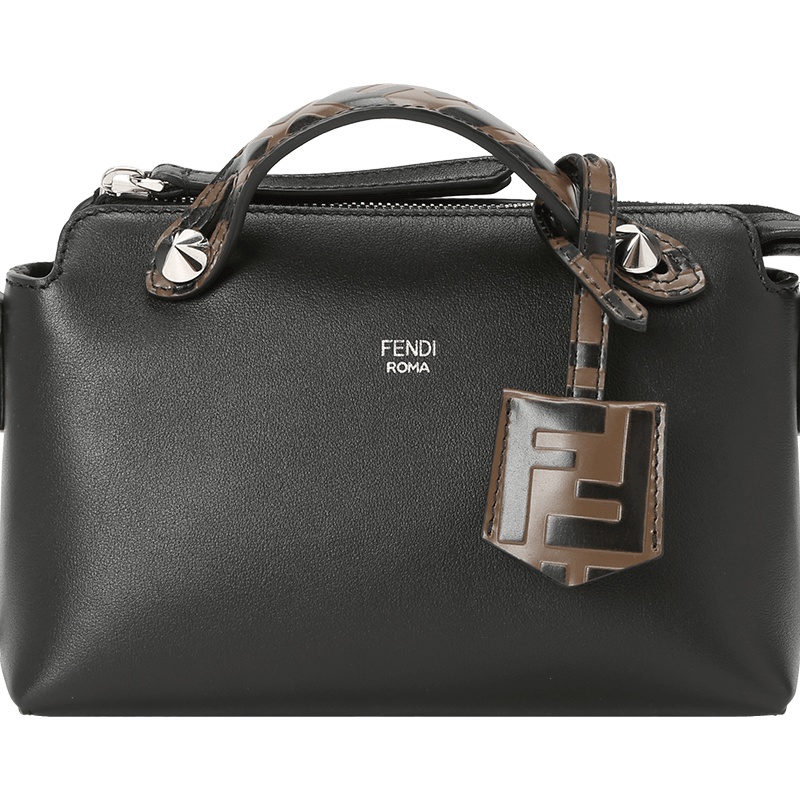 预订 FENDI 芬迪 BY THE WAY 波士顿手柄包 单肩包 手提包 斜挎包迷你 拼FF光面皮8BL145银扣
