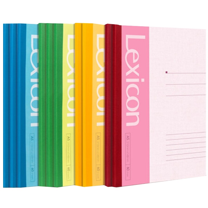 得力 7653 A5/60张无线装订笔记本子工作笔记本 软抄本记事本10本装颜色随机