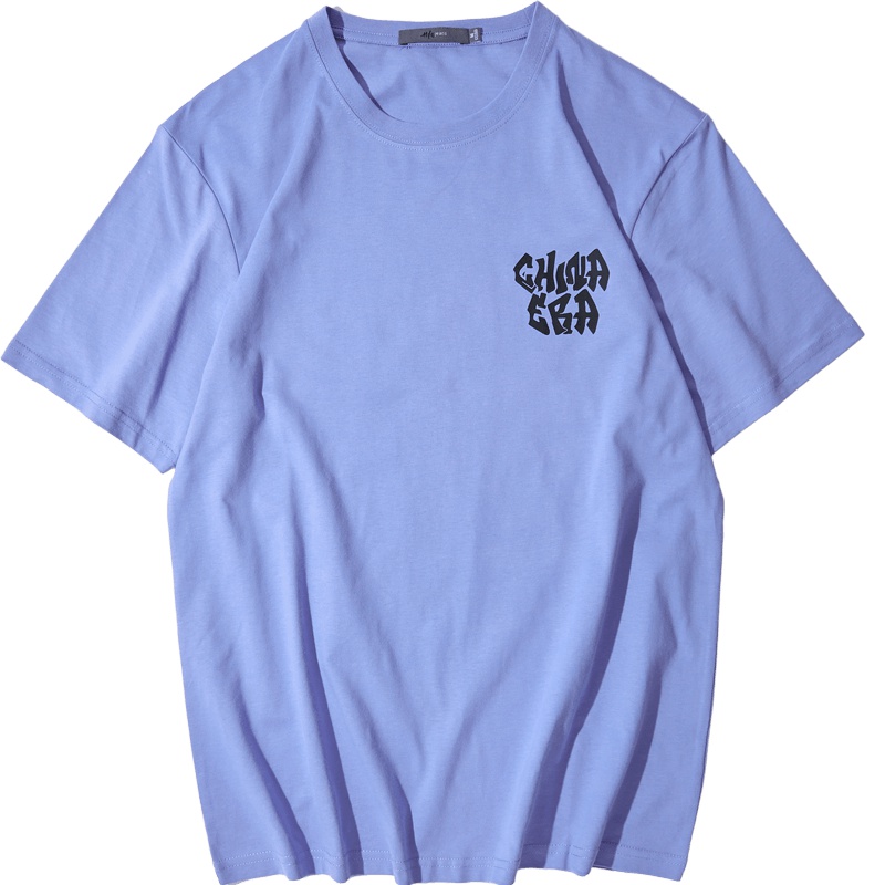 黑鲸后背大字母印花短袖T恤2019夏季短t男女同款CNTBJ29149A