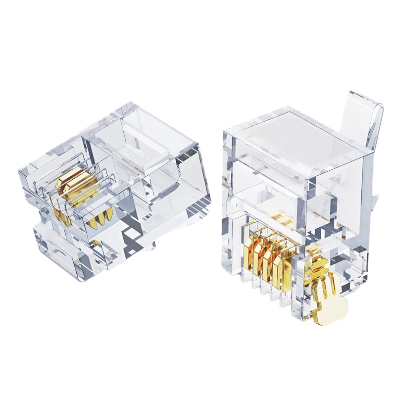 水晶头6P2C接头电话2芯电话线50颗