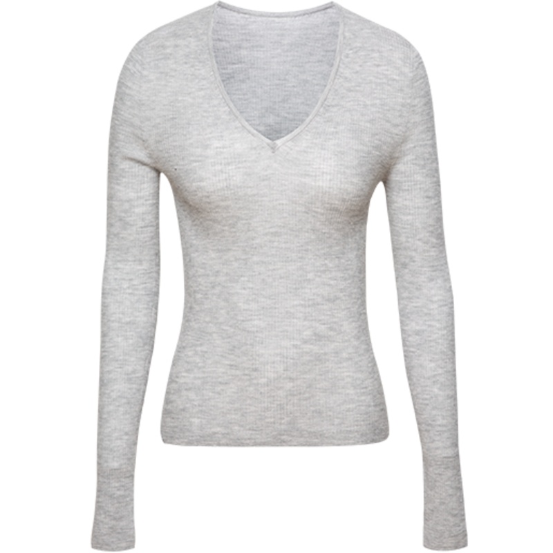 ERDOS 20通勤百搭V领抽条女羊绒衫简约休闲毛衣