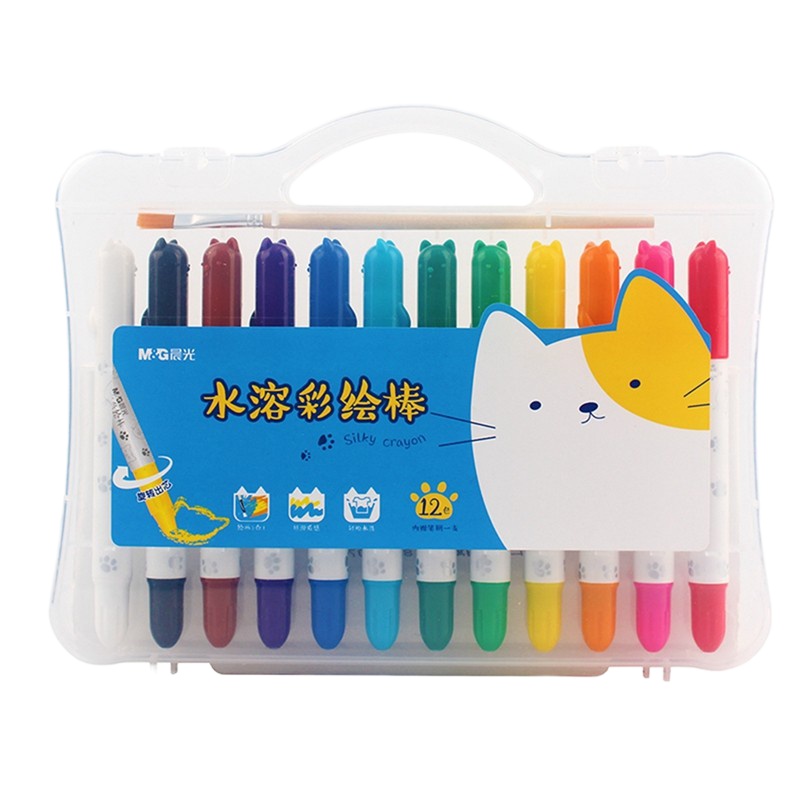 晨光彩绘棒可水洗儿童蜡笔炫彩油画棒 12色 AGMY3231
