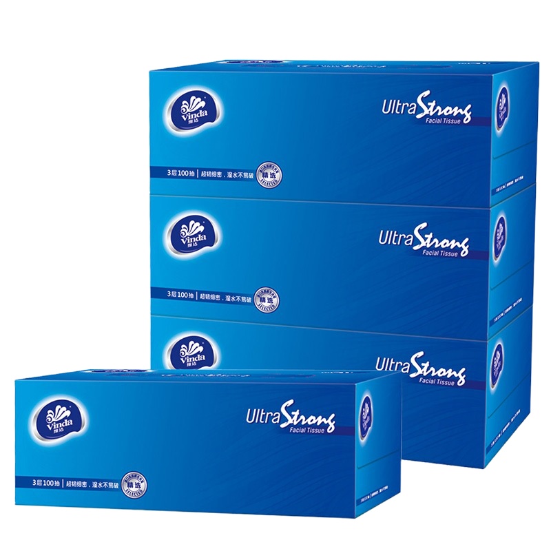 维达 纸盒抽纸3层100抽 (3盒/提)50提起订