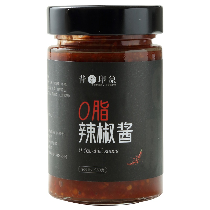 昔日印象麻辣辣椒酱调味0低脂肪卡无油下饭拌饭酱调料轻卡低脂时光辣酱料250克