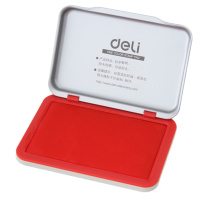 得力(deli) 9891 金属方形大号财务会计专用秒干印台印泥 办公用品 红色