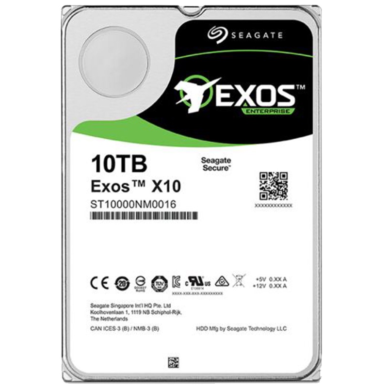 希捷(Seagate)10TB 256MB 7200RPM 企业级硬盘 SATA接口 希捷银河Exos X10系列(ST10000NM0016)