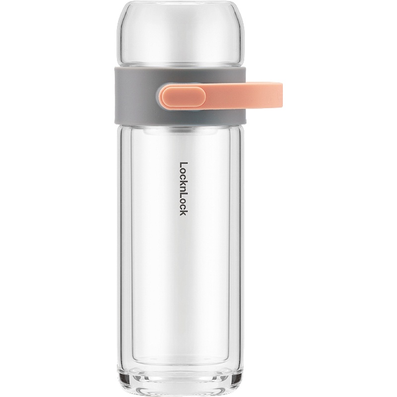 乐扣乐扣双层玻璃杯茶水分离泡茶水杯过滤花茶杯男女士便携水杯