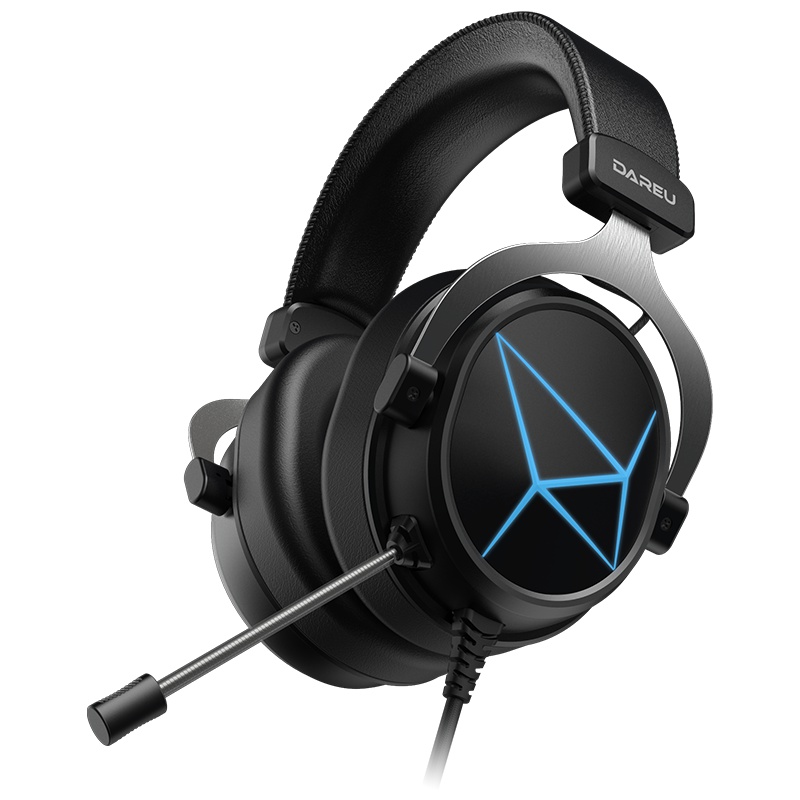 达尔优 (dareu)EH722升级版黑色蓝光版 电脑吃鸡7.1耳机头戴式电脑电竞游戏耳麦绝地求生重低音音乐通用手机带麦