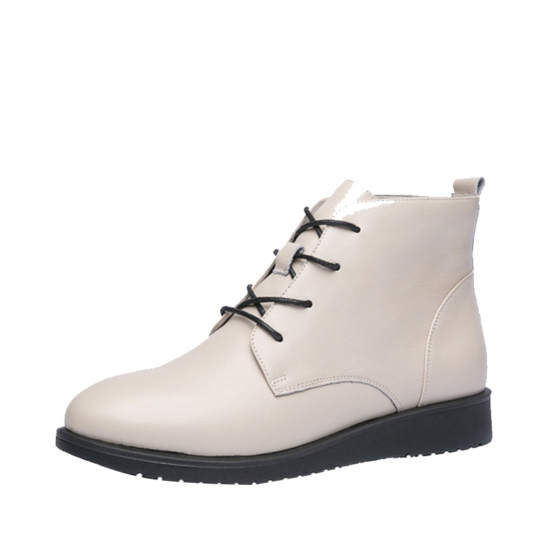 奥康女士马丁靴女秋冬英伦风机车鞋女平底短靴女靴子