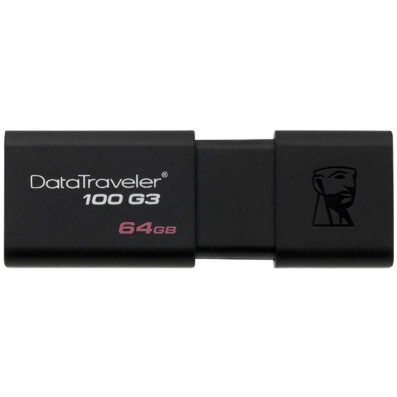 金士顿 DT100G3-64GB 64g 高速USB3.0优盘闪存盘 黑色 (单位:个)