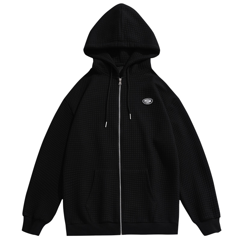 [直营]木林森(MULINSEN)秋冬新款华夫格夹克外套男简约百搭开衫卫衣