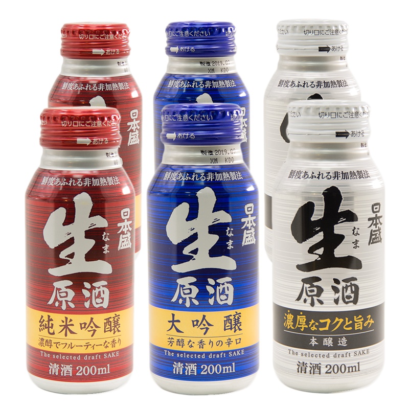 日本盛本酿造大吟酿生原酒铝罐日本清酒米酒200ml六瓶装