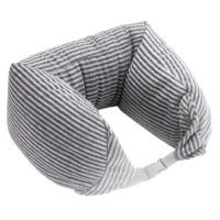 名创优品 (miniso) 面包粒子U型枕蓝灰 午休午睡枕护颈枕飞机旅行汽车办公室头枕 可拆洗随意折叠多用途创意玩偶