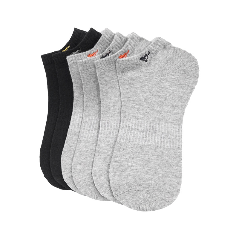 七匹狼【纯棉】6双装春夏季男式短筒船袜纯棉男士袜子薄款
