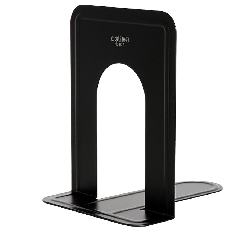 得力9271铁书立-6"(蓝)(2片/付)文件收纳盒 桌面文件架 资料收纳文件栏 文件筐 书架 简易桌上资料架 书立