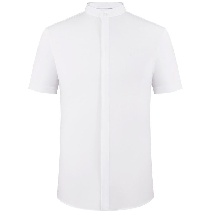 柒牌男装夏季商务立领短袖衬衫凉爽透气职场青年办公打底衫