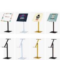 鹏畅 斜直可调展牌 KT板海报架 pop指示牌立牌不锈钢展示牌架立牌 单个价