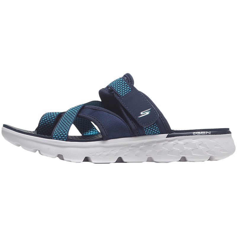 【自营】Skechers斯凯奇女鞋透气轻便魔术贴夹趾拖鞋其他运动沙滩鞋/凉鞋/拖鞋14670 14670/NVY海军蓝色