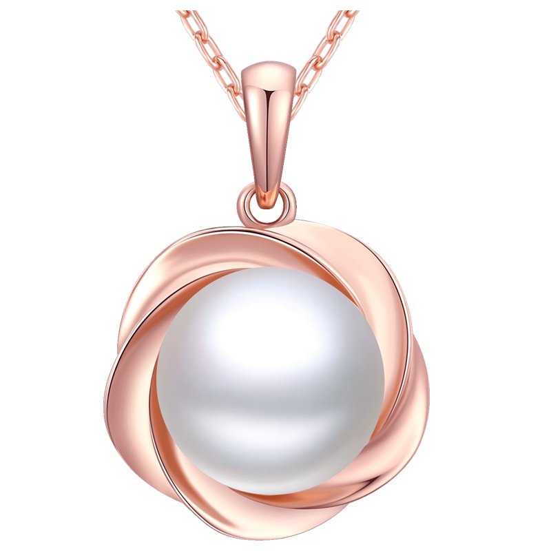 佰色传情珍珠项链女款时尚银925项链中老年吊坠银饰妈妈礼物