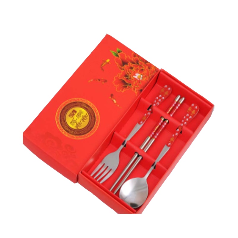 青花瓷餐具三件套