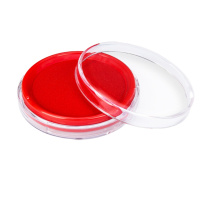 得力(deli) 80mm 透明圆形财务快干印台印泥 办公用品 红色9863