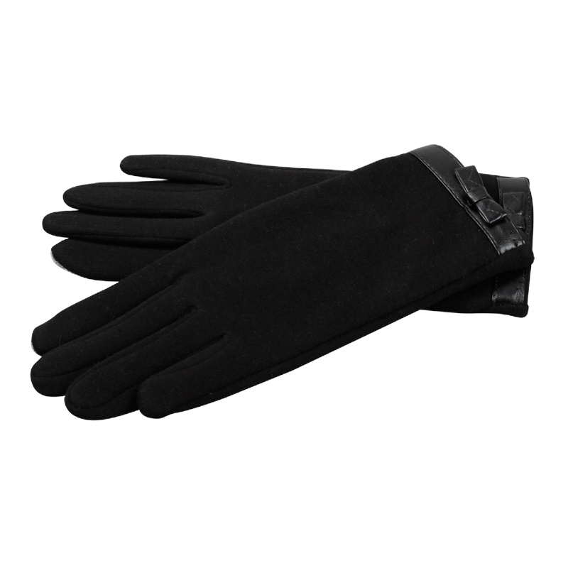 南极人手套女冬季保暖加绒薄款可爱韩版时尚学生骑行开车触屏女士手套NW-510 黑色 均码