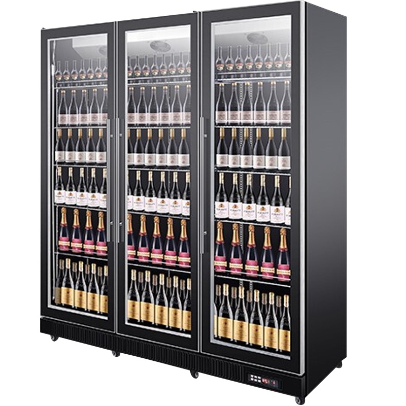 德玛仕双门展示柜冷藏柜酒吧超市冰箱商用保鲜柜厨房立式冰柜风直冷 三门全屏风冷LG-1660FH(1300L大容量)