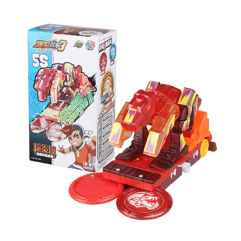 奥迪双钻(AULDEY)爆裂飞车3 儿童玩具 男孩玩具 合体夺晶系列 熔炎爆 684201S可与合体夺晶系列进行多车合体