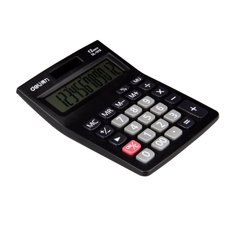 得力 1519A 计算器金属面板桌面计算器财务专用办公桌面计算器计算机 双电源记忆存储功能