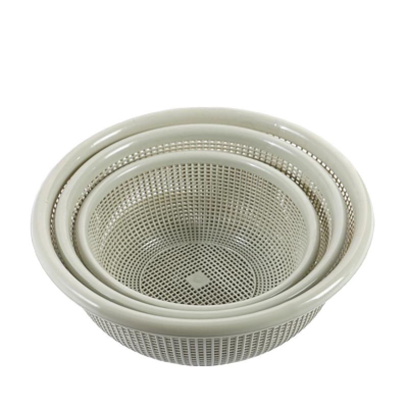 家用塑料洗菜篮大号沥水果蔬篮滤水筛子筐镂空洗菜盆淘菜收纳套装 FENGHOU 绿色210g