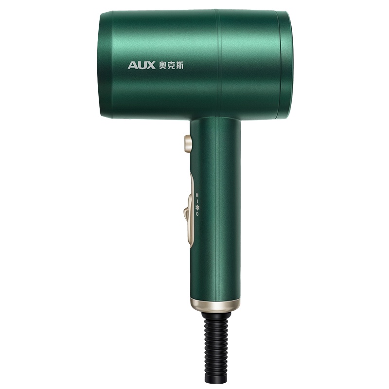 奥克斯(AUX)吹风机AH7600 家用大功率负离子恒温护发 1800W吹风筒速干低噪音 一键冷热风电吹风机 祖母绿